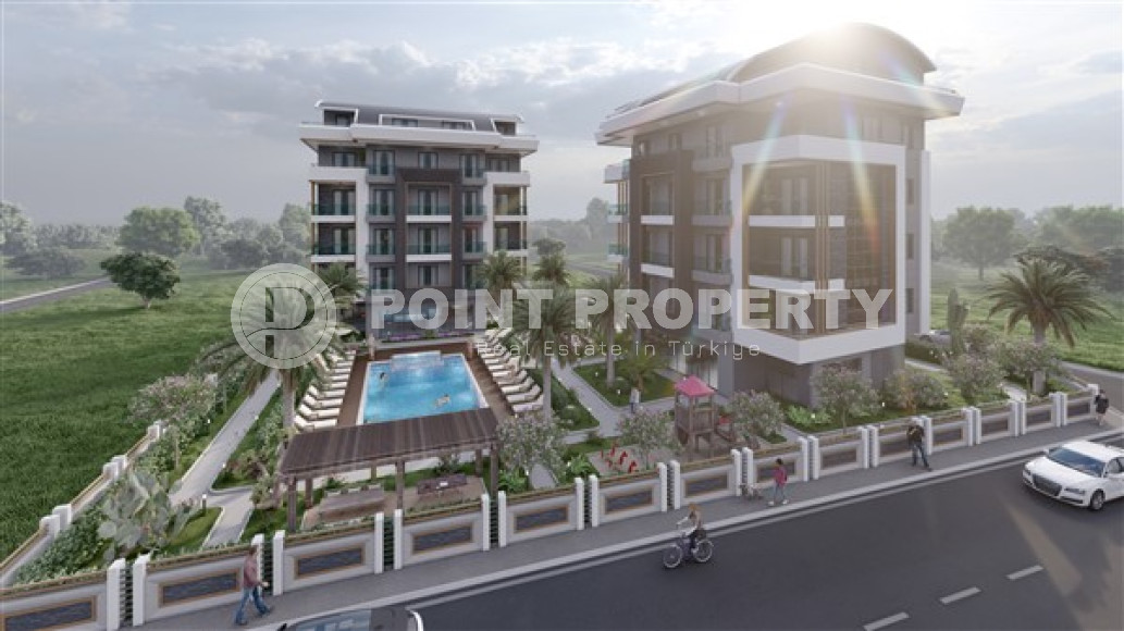 Two bedroom apartment, 75m², in a residence with a swimming pool under construction in Oba, Alanya-id-1636-photo-9