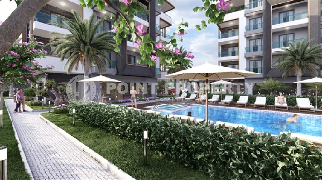 Two bedroom apartment, 75m², in a residence with a swimming pool under construction in Oba, Alanya-id-1636-photo-14