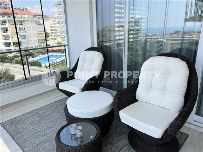 Stylish three-room apartment, 110m², with sea views in Avsallar area, Alanya, 900m from the sea-id-1641-photo-7