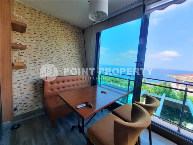 Видовая квартира с одной спальней, 70м², на первой береговой линии в элитном комплексе Каргыджака, Аланья-id-1654-фото-12