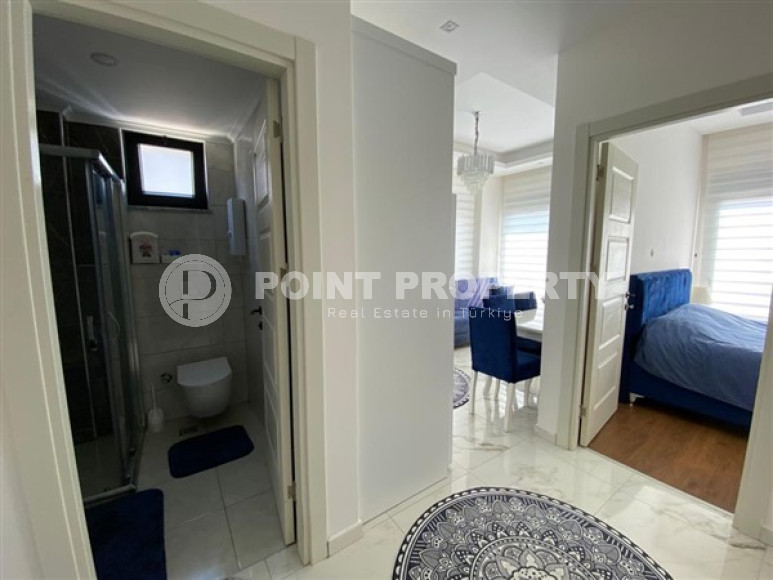 Меблированная двухкомнатная квартира 1+1, в новой резиденции в 250м от моря в районе Кестель, Алания-id-1662-фото-13