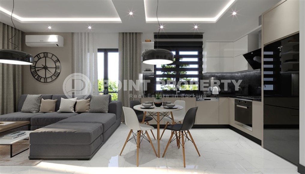 Двухкомнатная квартира, 50м², в комплексе на этапе строительства в центре Алании, 150м от пляжа Кейкубат-id-1676-фото-7