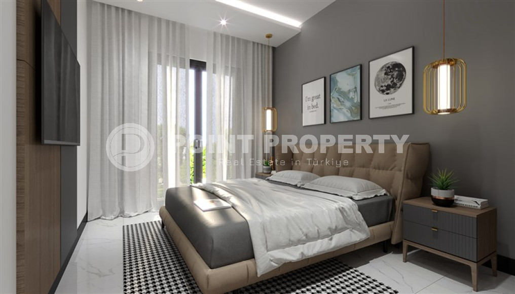 Двухкомнатная квартира, 50м², в комплексе на этапе строительства в центре Алании, 150м от пляжа Кейкубат-id-1676-фото-9