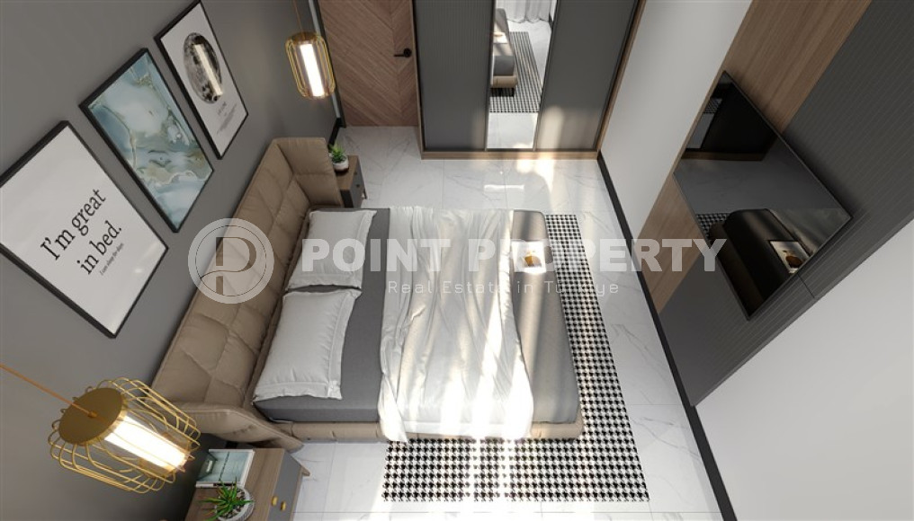 Двухкомнатная квартира, 50м², в комплексе на этапе строительства в центре Алании, 150м от пляжа Кейкубат-id-1676-фото-11