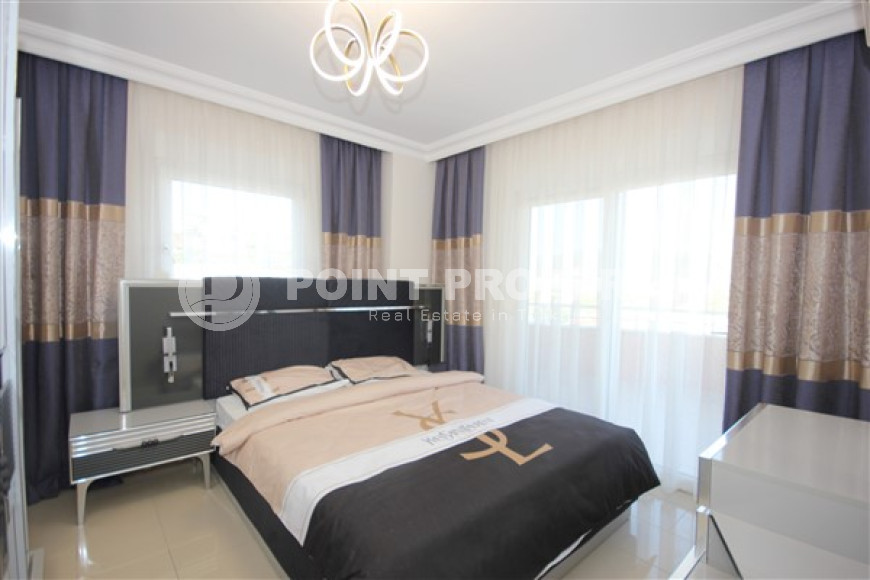 Трехкомнатная видовая квартира, 115м², с новой мебелью, в 50м от моря в районе Алании Демирташ-id-1732-фото-17