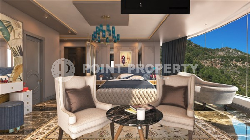 Фешенебельная частная вилла 5 + 2, 520м², с собственной инфраструктурой в горном районе Алании Тепе-id-1743-фото-11