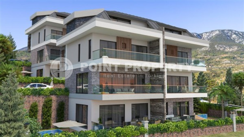 Элитный проект из четырех вилл 4+1, 274м², на этапе строительства в Каргыджаке, Алания с бассейном у каждого дома-id-1764-фото-2