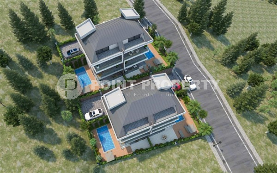 Элитный проект из четырех вилл 4+1, 274м², на этапе строительства в Каргыджаке, Алания с бассейном у каждого дома-id-1764-фото-4