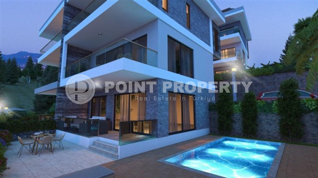 Элитный проект из четырех вилл 4+1, 274м², на этапе строительства в Каргыджаке, Алания с бассейном у каждого дома-id-1764-фото-21