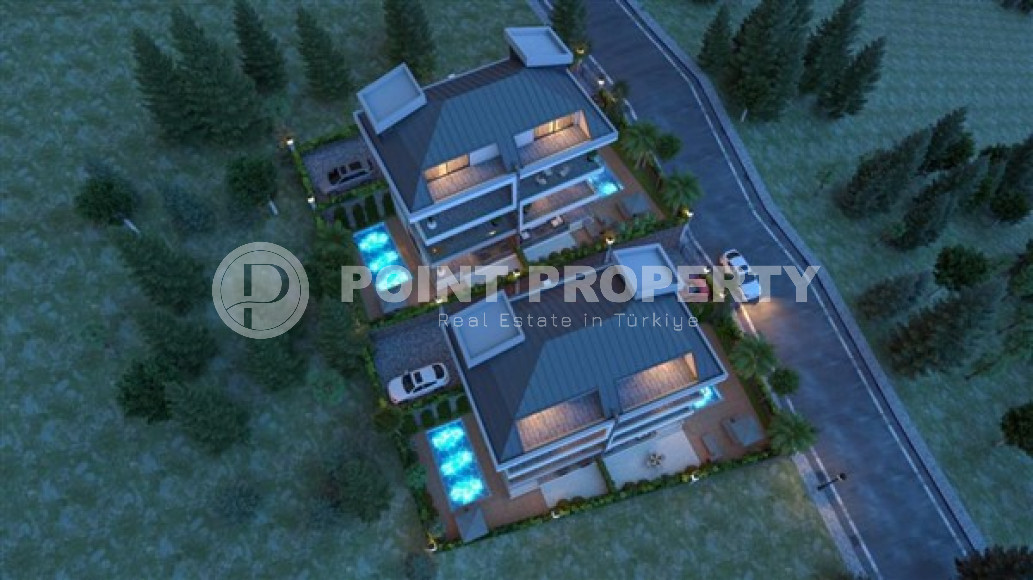 Элитный проект из четырех вилл 4+1, 274м², на этапе строительства в Каргыджаке, Алания с бассейном у каждого дома-id-1764-фото-23