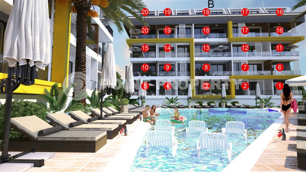 Квартиры с одной и двумя спальнями, 43м² - 67м², в районе Кестель, Алания, от строительной компании-id-1871-фото-7