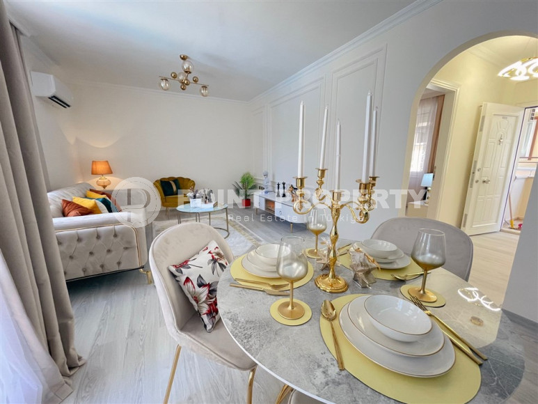 Заезжай и живи. Двухкомнатная квартира 1+1 в самом центре курортного города в 750 метрах от моря. Апартаменты находятся в районе Сарай Алании, который подходит для оформления ВНЖ.-id-1128-фото-7