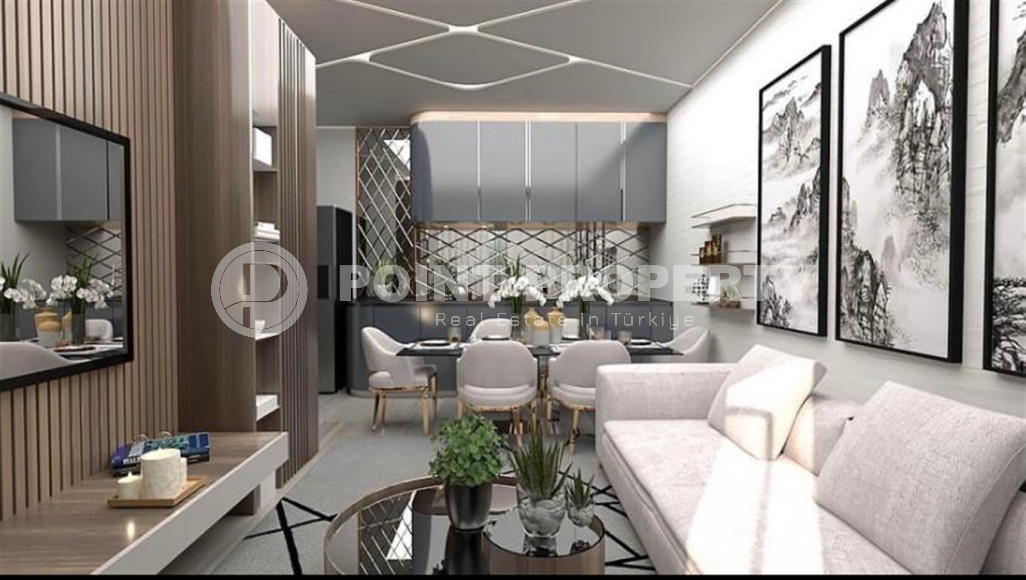 Highly liquid project in the prestigious Oba area in Alanya, 800 meters from the sea. Spacious, two-level apartments, 2+1 apartments. There are a few apartments left.-id-1136-photo-7