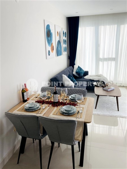 Стильная квартира 1+1, 50м², в новом комплексе премиум класса с собственным пляжем в Каргыджаке, Алания-id-2010-фото-7