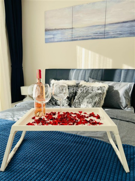 Стильная квартира 1+1, 50м², в новом комплексе премиум класса с собственным пляжем в Каргыджаке, Алания-id-2010-фото-16