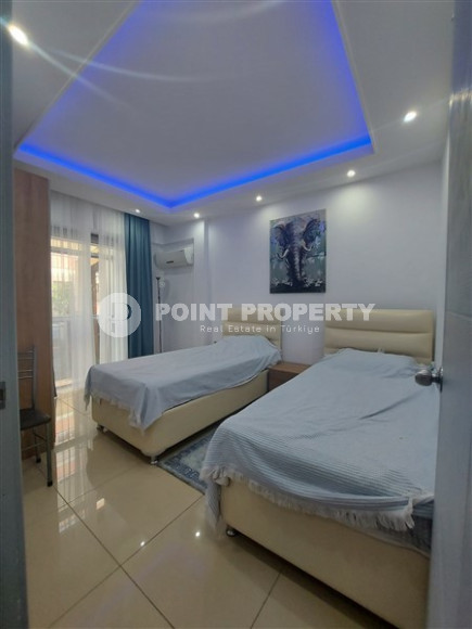 Квартира с двумя спальнями, 77м², в комплексе с инфраструктурой в 300м от пляжа Клеопатры, Алания-id-2038-фото-5