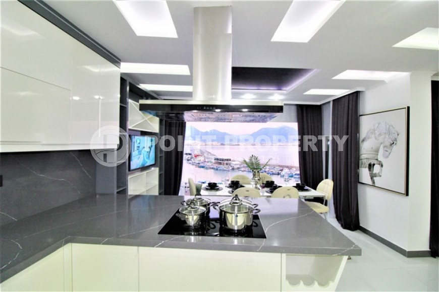 Фешенебельная квартира с тремя спальнями, 150м², с видом на Аланийский залив и порт Алании-id-2039-фото-10