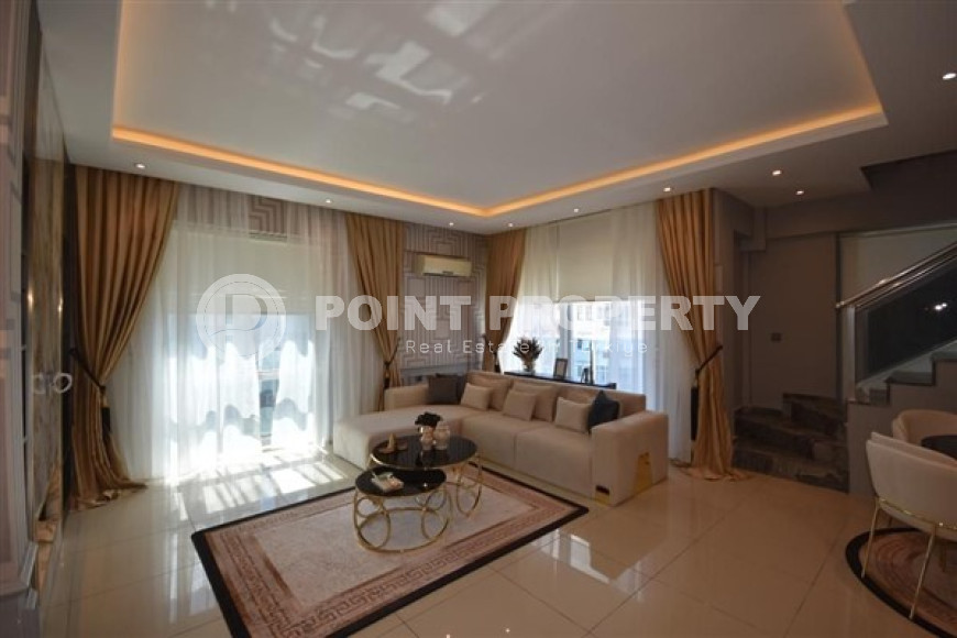 Двухуровневая квартира 2+1, 120м², в комплексе с инфраструктурой в 350м от пляжа Клеопатры, Алания-id-2052-фото-5