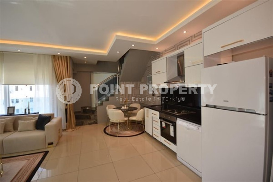 Двухуровневая квартира 2+1, 120м², в комплексе с инфраструктурой в 350м от пляжа Клеопатры, Алания-id-2052-фото-13