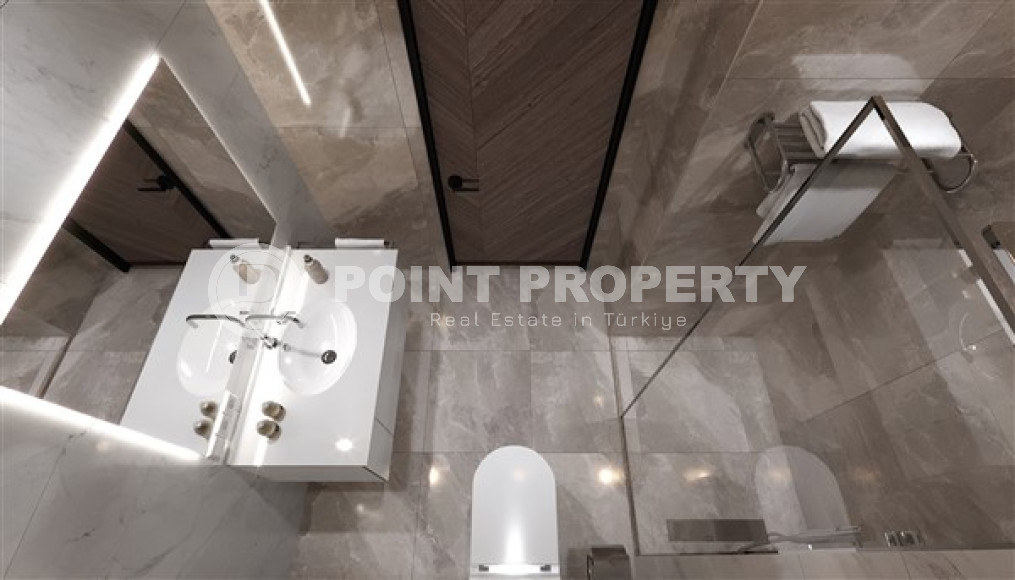 Двухкомнатная квартира, 55м², в комплексе на этапе строительства в центре Алании, 150м от пляжа Кейкубат-id-2087-фото-19