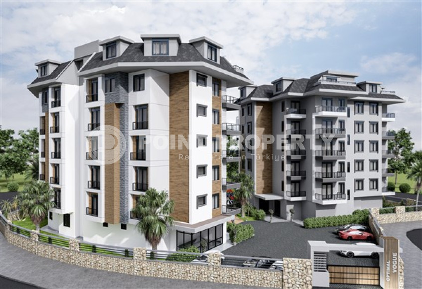 Apartments of different layouts, 62-135m², in a complex under construction, 550m from the sea in the Tosmur area, Alanya-id-2096-photo-4