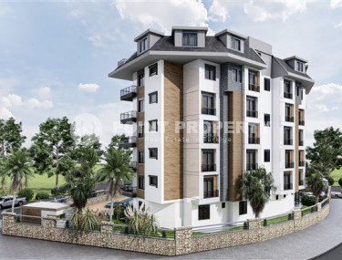 Квартиры разных планировок, 62-135м², в строящемся комплексе, в 550м от моря в районе Тосмур, Алания-id-2096-фото-5