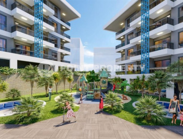 Новая квартира с одной спальней в строящемся элитном комплексе в 300 метрах от моря в районе Кестель-id-1163-фото-2