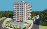 Квартира с одной спальней, 51м², в комплексе на окончательном этапе строительства в Авсалларе, Аланья-id-2147-фото-1