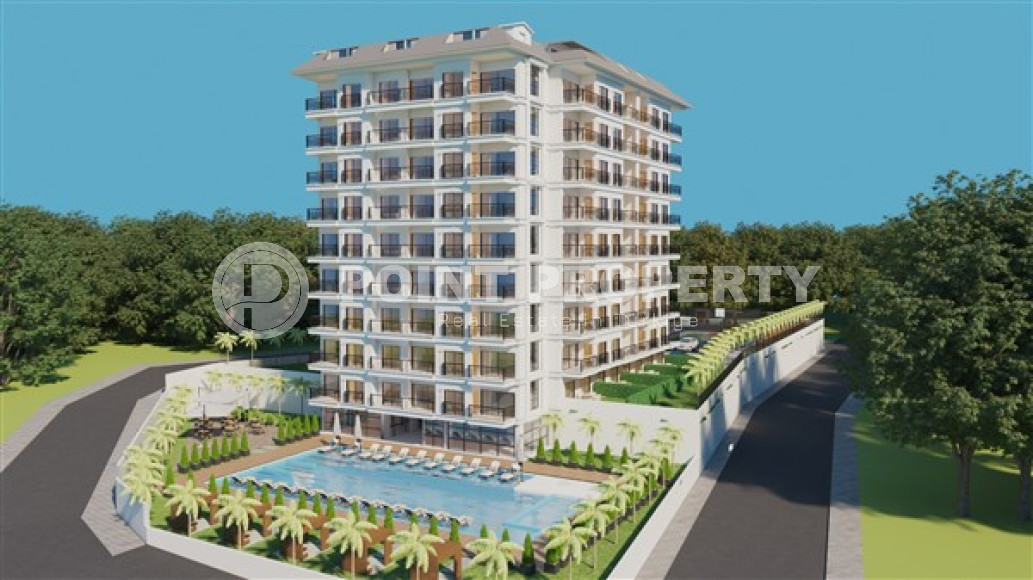 Квартира с одной спальней, 51м², в комплексе на окончательном этапе строительства в Авсалларе, Аланья-id-2147-фото-1
