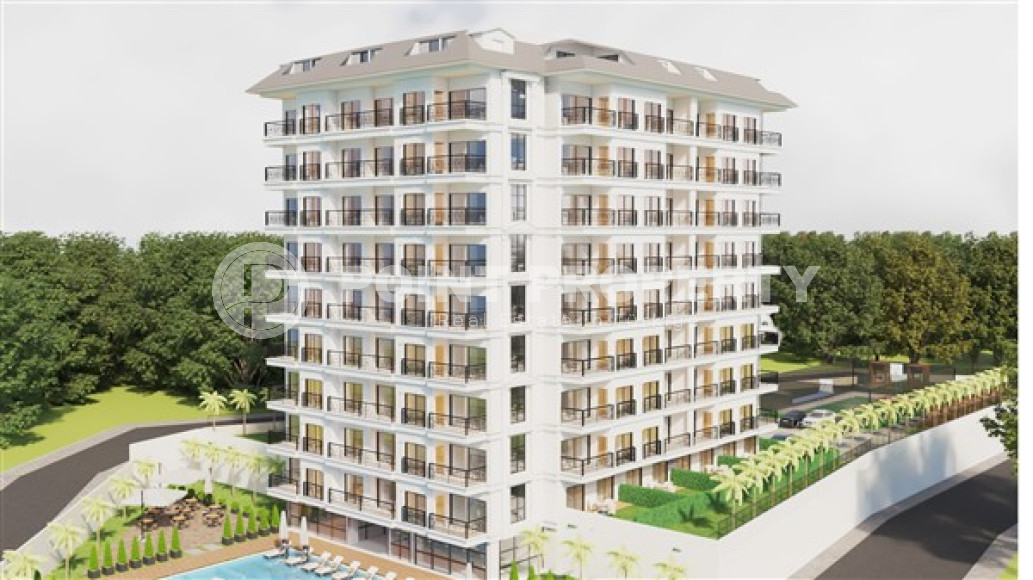 Квартира с одной спальней, 51м², в комплексе на окончательном этапе строительства в Авсалларе, Аланья-id-2147-фото-2