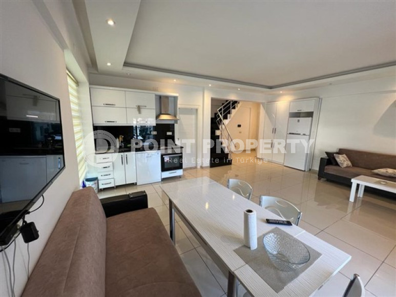 Двухуровневая квартира 2+1, 110м², в комплексе с инфраструктурой в 300м от пляжа Клеопатры, Алания-id-2163-фото-2