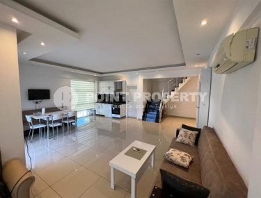 Двухуровневая квартира 2+1, 110м², в комплексе с инфраструктурой в 300м от пляжа Клеопатры, Алания-id-2163-фото-3