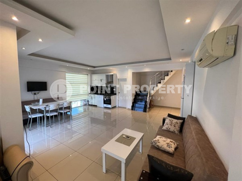 Двухуровневая квартира 2+1, 110м², в комплексе с инфраструктурой в 300м от пляжа Клеопатры, Алания-id-2163-фото-3