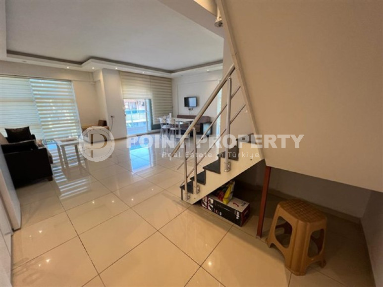 Двухуровневая квартира 2+1, 110м², в комплексе с инфраструктурой в 300м от пляжа Клеопатры, Алания-id-2163-фото-13