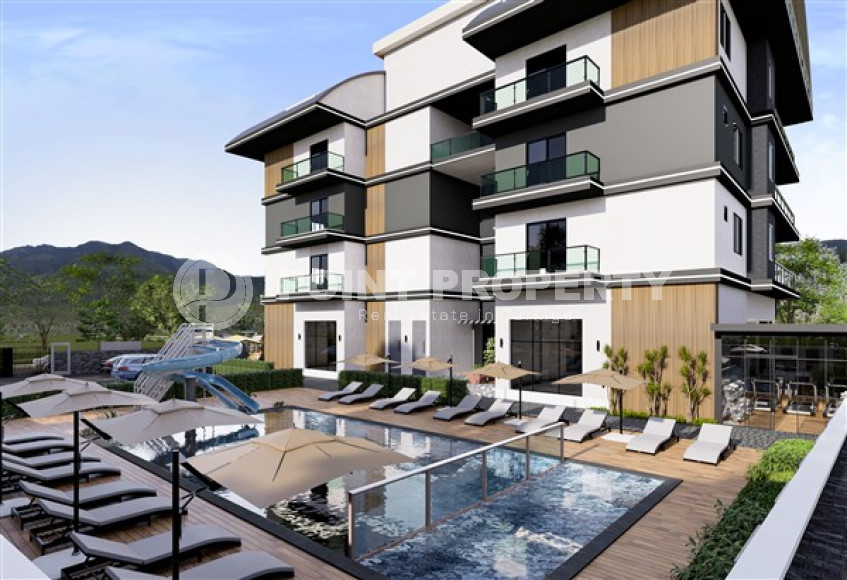 Двухкомнатные апартаменты, 57м², в резиденции с бассейном в районе Оба, Алания, в 1300м от моря-id-2171-фото-2