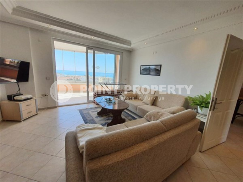 Готовая к проживанию, видовая трехкомнатная квартира, 120м², в 500м от моря в районе Тосмур, Алания-id-2198-фото-8