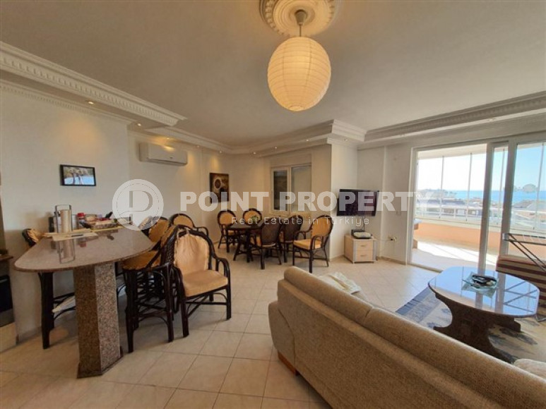 Готовая к проживанию, видовая трехкомнатная квартира, 120м², в 500м от моря в районе Тосмур, Алания-id-2198-фото-9