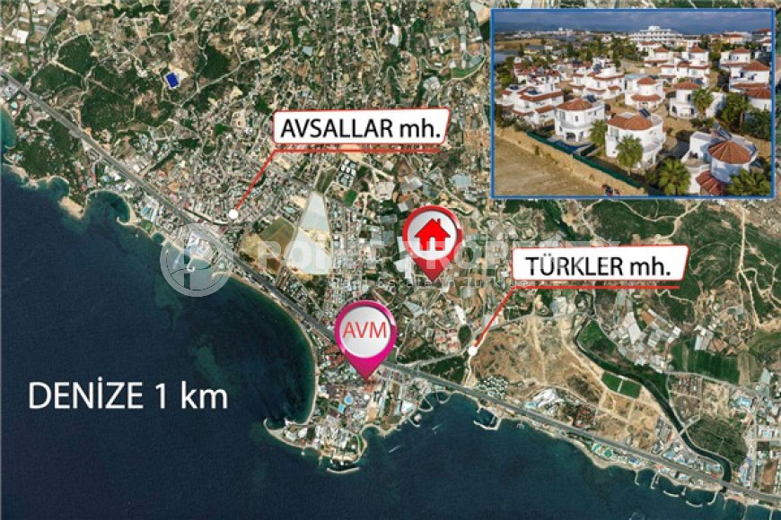 Частная меблированная двухэтажная вилла с тремя спальнями, 120м², в Тюрклере, Алания-id-2199-фото-3