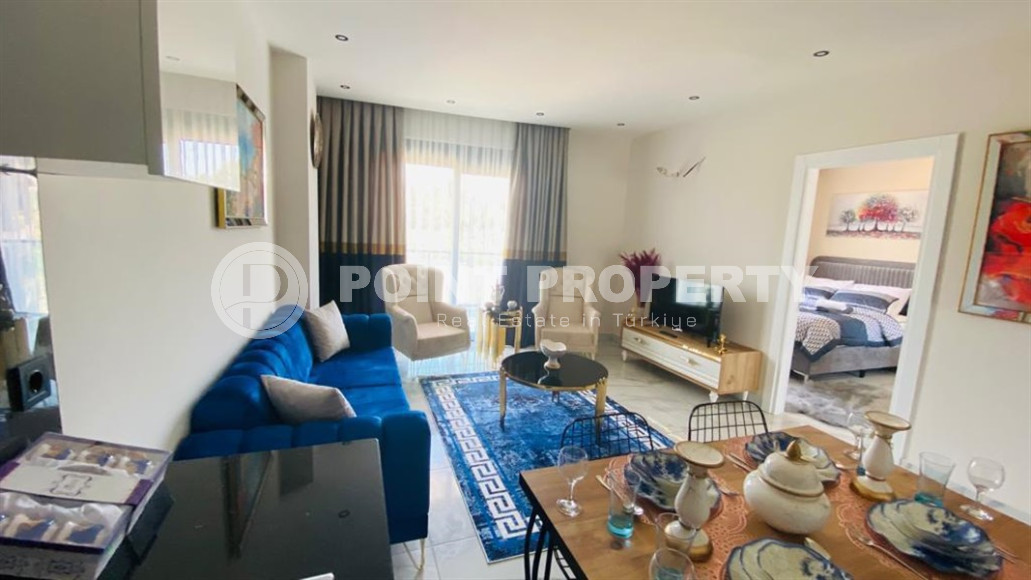 Furnished 1+1 apartment in a residence with infrastructure at the final stage of construction in the Oba district-id-1182-photo-11