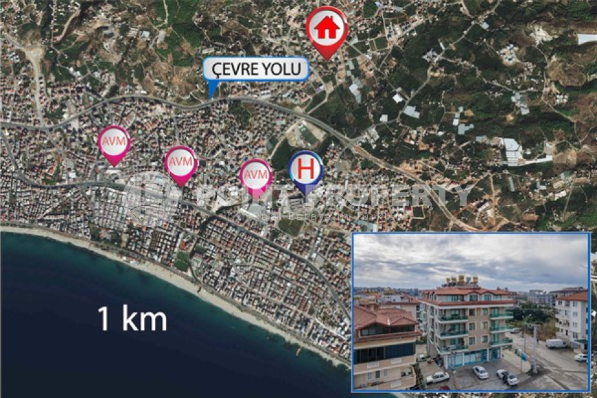 Spacious four bedroom penthouse, 220m², with separate kitchen, overlooking the mountains in Oba, Alanya-id-2228-photo-3