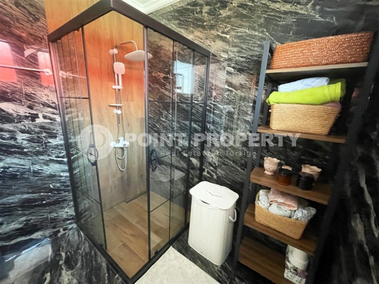 Частная меблированная вилла с тремя спальнями, с собственным бассейном в районе Алании Оба.-id-1184-фото-17