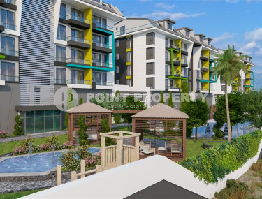 Spacious apartments in a new premium complex with a private beach in Kargicak.-id-1187-photo-1