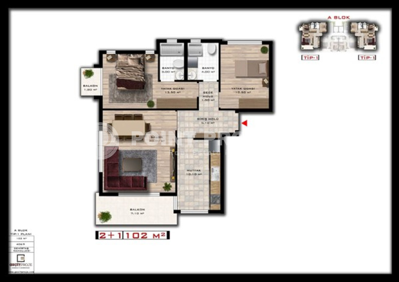 Апартаменты с одной спальней 65 кв. м  в 200 метрах от моря в новом комплексе уединенного района Демирташ, Алания.-id-2252-фото-15