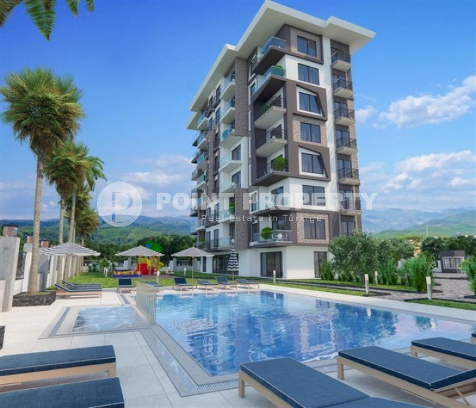 Апартаменты с одной спальней 65 кв. м  в 200 метрах от моря в новом комплексе уединенного района Демирташ, Алания.-id-2252-фото-5