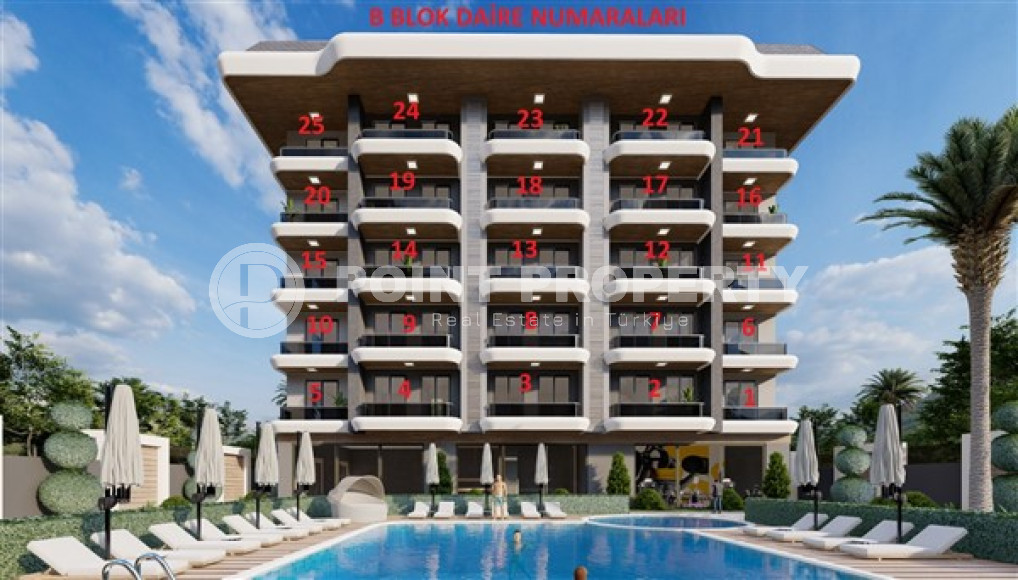 Квартиры в комплексе премиум класса, 50-175м², в 100м от моря в районе Каргыджак, Алания-id-2262-фото-32