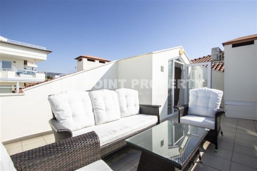 Двухуровневые апартаменты 3+1, 135 м², с видом на море в районе Алании – Конаклы-id-2307-фото-22