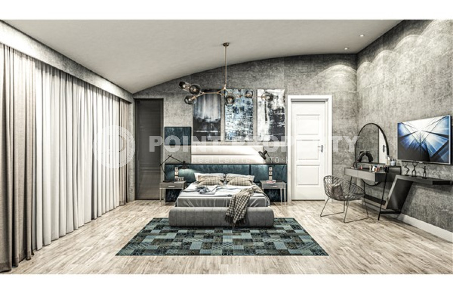 Элитный проект вилл, планировкой 3+1, площадью 160 –168–170 м2, 4+1, площадью 281 м2 в районе Каргыджак, Алания-id-2336-фото-12