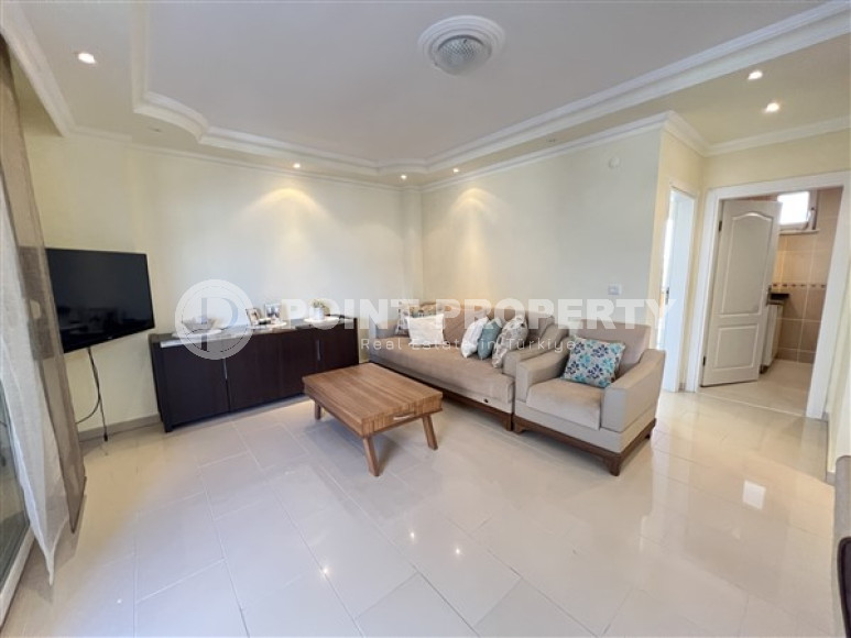 Апартаменты с двумя спальнями с видом на море в комплексе с бассейном в 50 м от моря Демирташ, Аланья-id-2342-фото-2