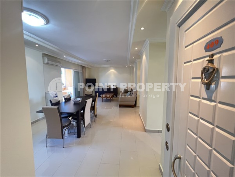 Апартаменты с двумя спальнями с видом на море в комплексе с бассейном в 50 м от моря Демирташ, Аланья-id-2342-фото-5