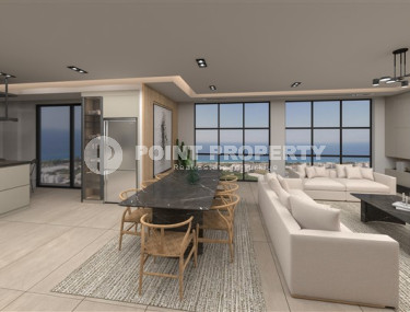 Новая двухкомнатная квартира, 55м², в комплексе на этапе строительства в 800м от моря, Аланья, Каргыджак-id-2358-фото-3